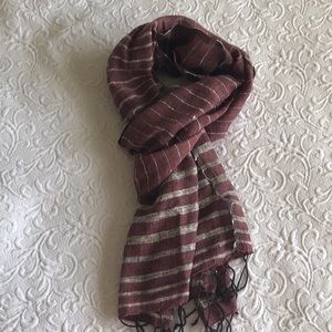 Mauve scarf handmade Ethiopian gauze wrap